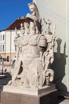 Statue of empty armor in Budapest Stock Photos