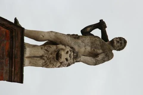Statue in Erbe Square, Ferrara Stock Photos