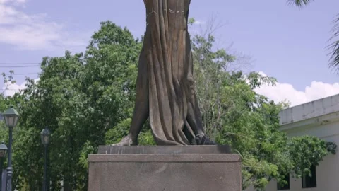 Statue of Eugenio Maria de Hostos in Park de Beneficencia, San Juan, Puerto Rico Stock Footage 155164895