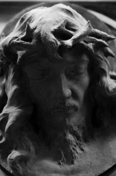 Statue of the face of Christ Stock Photos