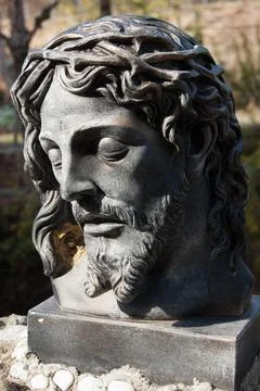 Statue of the face of Christ Stock Photos