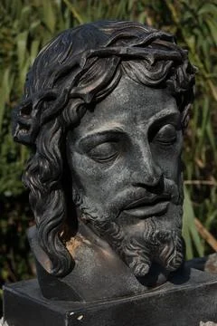 Statue of the face of Christ Stock Photos