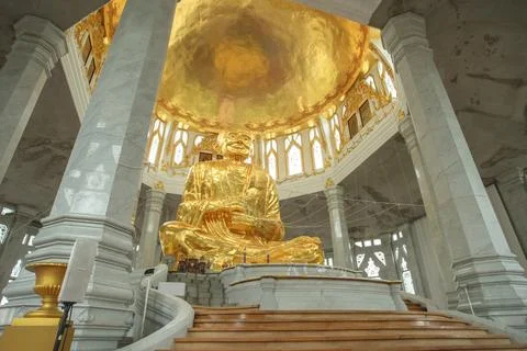 The statue of the famous monk named Somdet Phra Buddha Charn Toh Stock Photos
