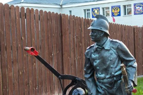 Statue of fireman 스톡 사진