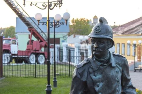 Statue of fireman Stock Photos