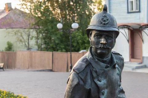 Statue of fireman Foto stock