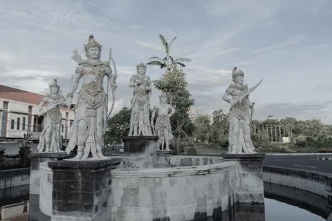 Statue of the Five Pandavas Stock Photos