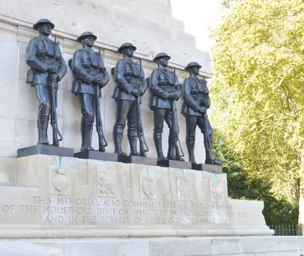 Statue of five soldiers Stock Photos