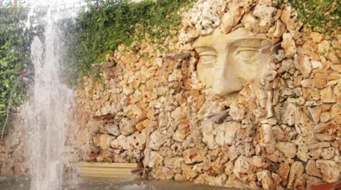 A Statue in the Fountain Stock Footage 35439152