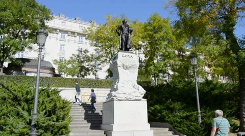 Statue of Francisco Goya Stock Footage 68923146