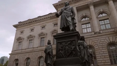 Statue Freiherr vom Stein in front Berlin State Parliament (Abgeordneten Haus) Stock-Footage 80925247