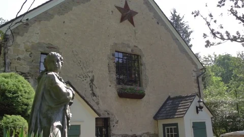 Statue In Front of Barn Stock Footage 74207041