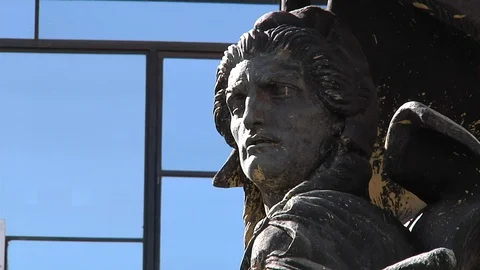 Statue in front of building at Buenos Aires Stock Footage 102312530