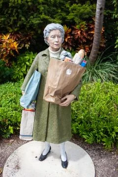 Statue in front of  the Key West Custom House Museum Stock Photos