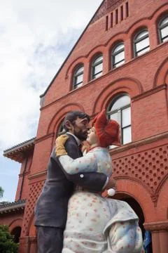 Statue in front of  the Key West Custom House Museum Stock Photos