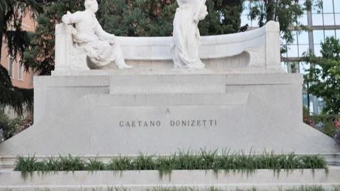 Statue of Gaetano Donizetti Stock Footage 201796546