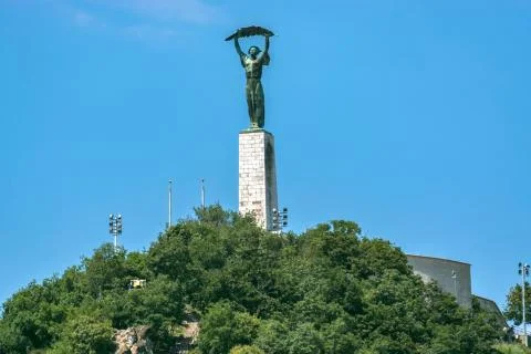 Statue on Gellert Mountain. Stock Photos