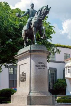 Statue of General Tomas Herrera in Casco Viejo, the old city centre, Panama.. Stock Photos