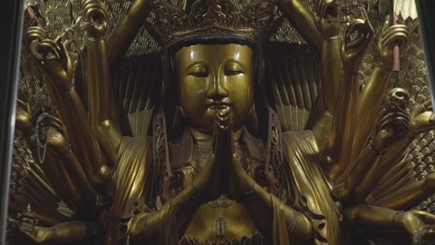 Statue of god in the temple Stock Footage 108739564