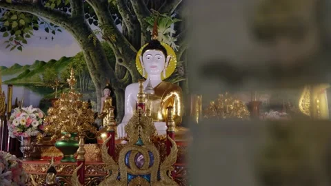 Statue golden buddha Stock Footage 232678642