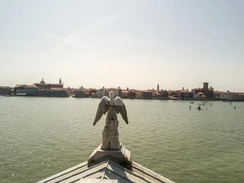 Statue of the graveyard of venice Stock Photos