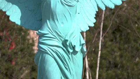 Statue of the Greek Goddess Nike inside the Yanqing athletes' village Stock Footage 219766778