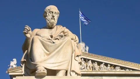 Statue of Greek philosopher Plato Stock Footage 101015480