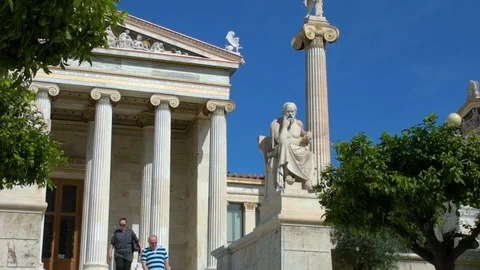 The statue of the Greek philosopher Socrates Stock Footage 96996559