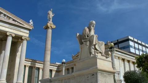 The statue of the Greek philosopher Socrates Stock Footage 96996618