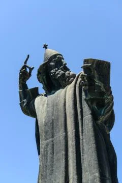 Statue of gregorius of nin in split croatia 스톡 사진