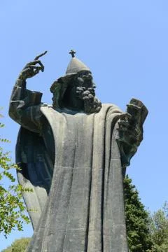 Statue of gregorius of nin in split croatia Stock Photos