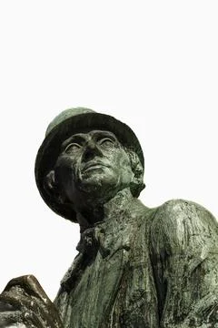 Statue of H C Andersen isolated on White Stock Photos