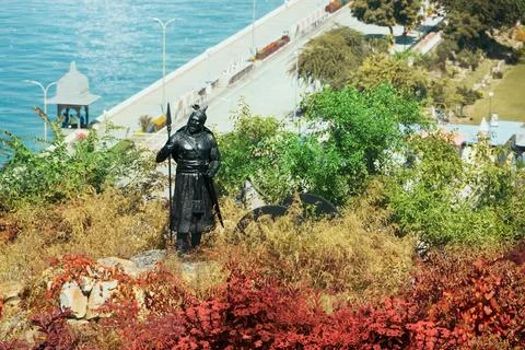 Statue of Hakim Khan Suri, commander (Senapati) of Maharana Pratap’s army Stock Photos