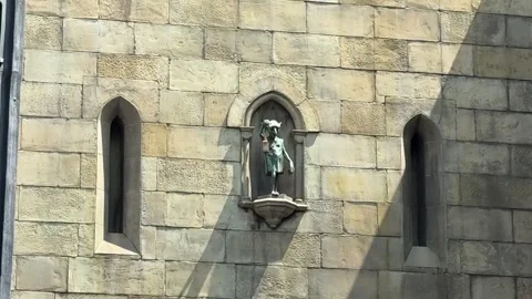 Statue of a house elf keeping guard at the Harry Potter world in Universal Stock Footage 333706278