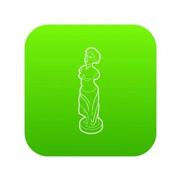 Statue icon green Stock Illustration