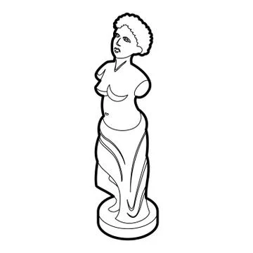 Statue icon in outline style イラスト素材