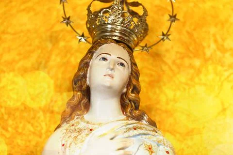 Statue of the image of Our Lady of the Immaculate Conception Stock Photos