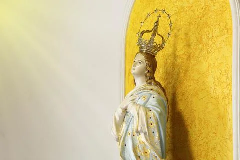 Statue of the image of Our Lady of the Immaculate Conception Stock Photos