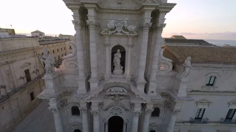 Statue of the Immaculate Conception. Ortigia Sicily, Italy. Stock Footage 170561082