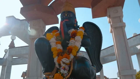 A statue of Indian deity in the modern temple complex Iskcon, New Delhi, India 動画素材 108068341