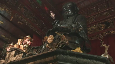 Statue inside Quan Thanh Temple in Hanoi Vietnam Stock Footage 48241821