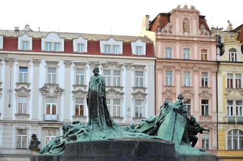 Statue of jan hus Stock Photos