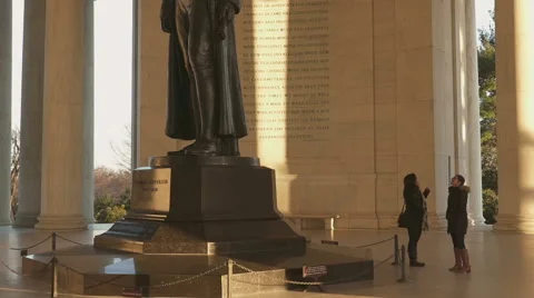 Statue of Jefferson Memorial Stock Footage 60028036