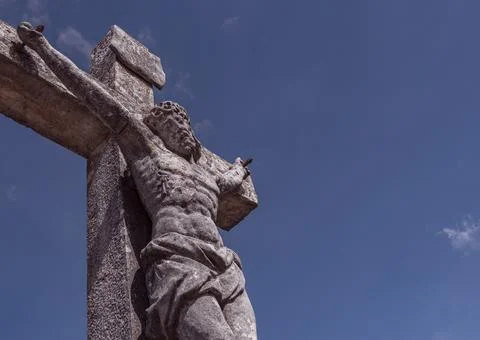 Statue of jesus on the cross Stock Photos