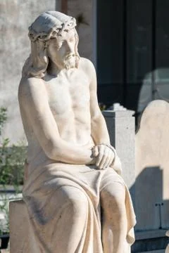 Statue of jesus sitting Stock Photos