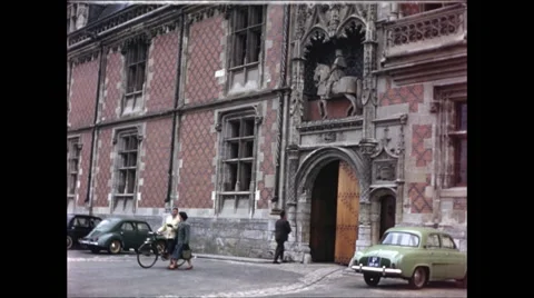 Statue of Joan of Arc Above Door 1957 Stock Footage 48189965
