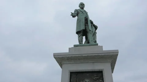 Statue of John W. Thomas Orbit Steady Shot Historic Nashville Stock Footage 58459000