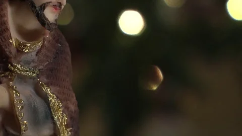 Statue of Joseph from a Nativity Scene Video stock 70603230