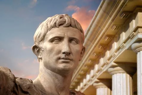Statue of julius caesar augustus in rome Illustrazione stock