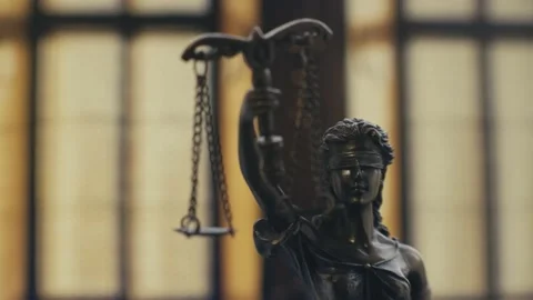 The Statue of Justice - lady justice, Justitia the Roman goddess of Justice Stock Footage 228786802